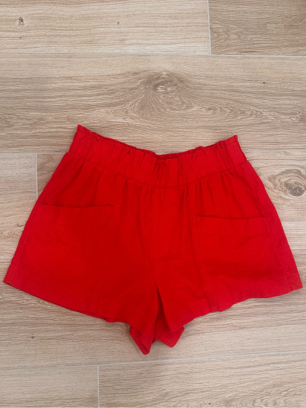 a new day Red High-Waist Elastic Casual Shorts